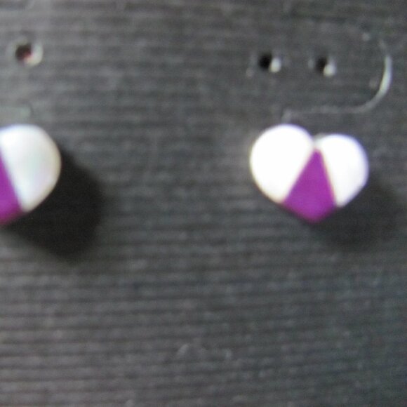 SUGALITE POST BACK EARRINGS NAVAJO MADE STERLING SILVER POSTS - Picture 3 of 3